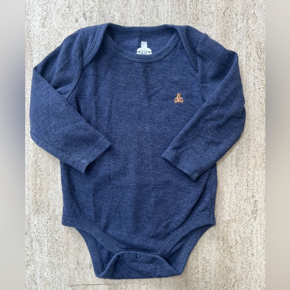 GAP Dark Blue Long Sleeve Baby Bodysuit